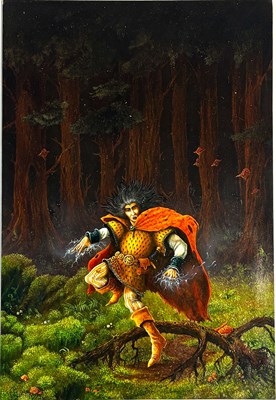 Lot 51 - John Blanche - The Glade of Dreams: Darian, Master Magician Adventure Gamebook Cover (1987)