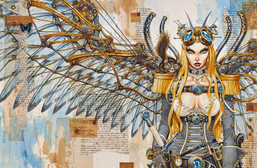 Lot 78 - Olivier Ledroit – Fées & Amazones Double-Page Splash Original Art, 2015