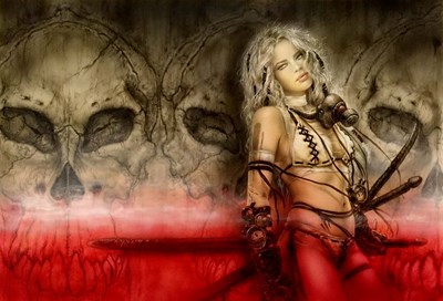 Lot 80 - Luis Royo – Underground in Magenta, Heavy Metal Magazine Cover Original Art, 2002 | Oberon Auctions