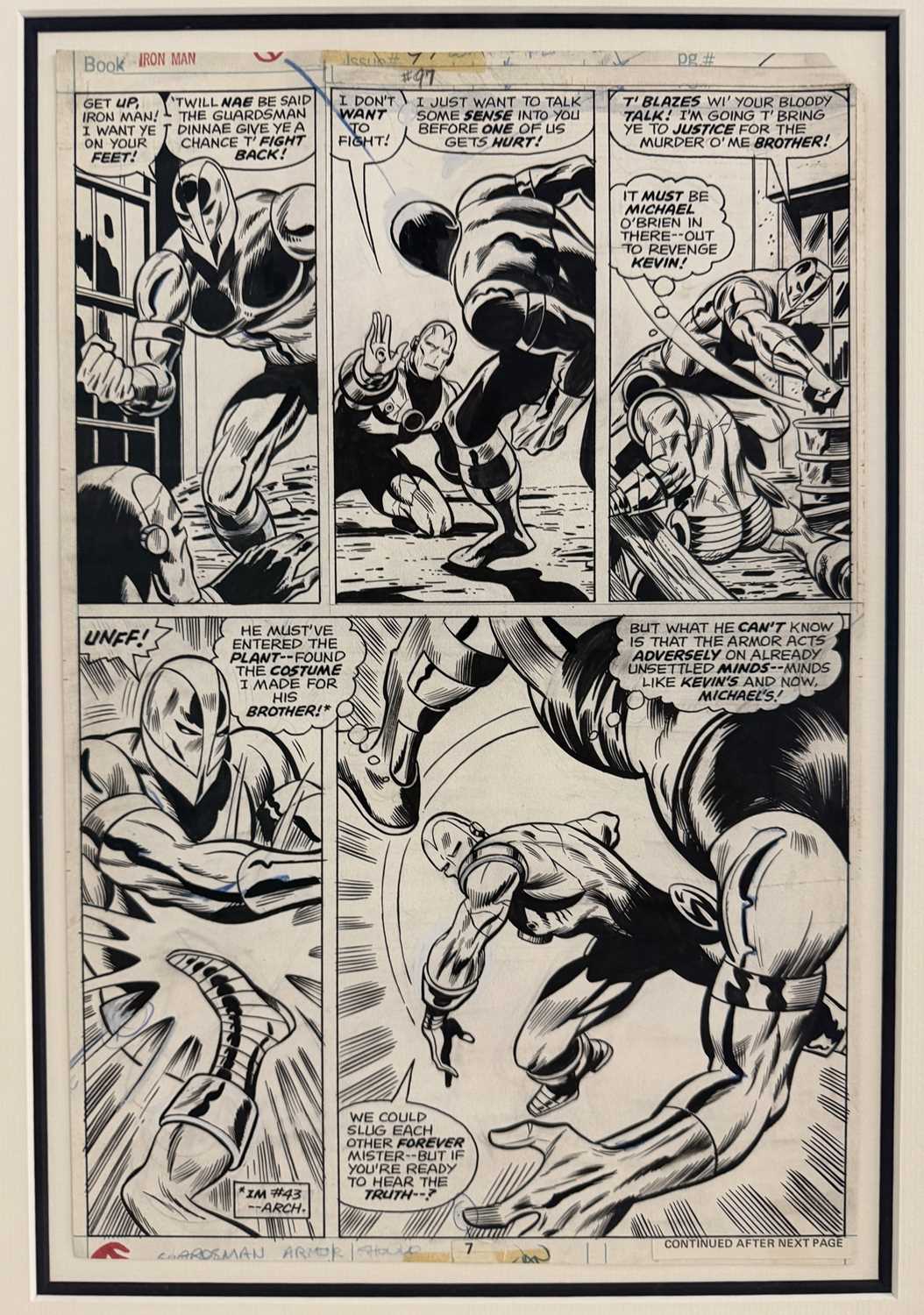 Lot 82 - George Tuska - The Invincible Iron Man #97, Page 7, “Showdown with the Guardsman!” (1977)