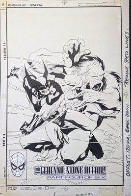 Lot 84 - Kevin Nowlan - Wolverine #14 Cover, “The Gehenna Stone Affair! Part Four of Six” (1989)