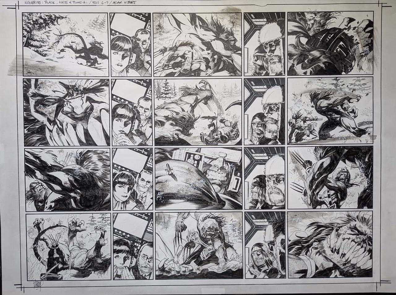 Lot 85 - Adam Kubert - Wolverine: Black, White & Blood #1, “The Beast in Them” DPS (2020)