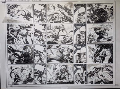 Lot 85 - Adam Kubert - Wolverine: Black, White & Blood #1, “The Beast in Them” DPS (2020) | Oberon Auctions