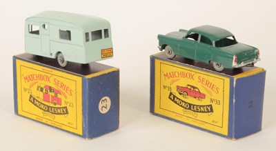 Lot 84 - Matchbox Regular Wheels 33a Ford Zodiac & 23b Berkley Cavalier Caravan.