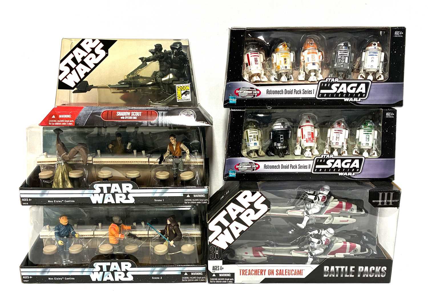Lot 52 - Hasbro Star Wars Battle Packs, Saga & Exclusive 3/4" figure sets x 6 MISP