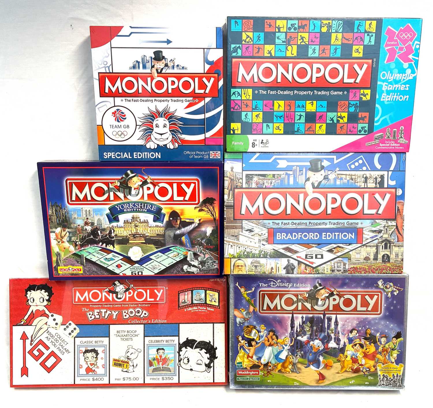 Lot 36 - Waddingtons Monopoly Board Games x 6 MISP