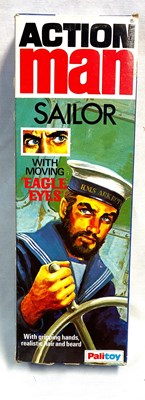 Lot 69 - Palitoy vintage Action Man Sailor (1977) Flock Head brown Hair, Gripping Hands, Eagle Eyes MIB