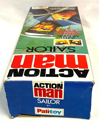 Lot 69 - Palitoy vintage Action Man Sailor (1977) Flock Head brown Hair, Gripping Hands, Eagle Eyes MIB