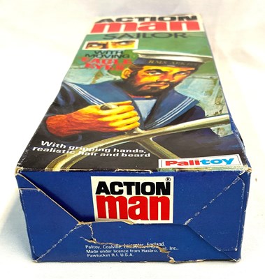 Lot 69 - Palitoy vintage Action Man Sailor (1977) Flock Head brown Hair, Gripping Hands, Eagle Eyes MIB