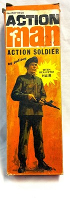 Lot 70 - Palitoy vintage Action Man Action Soldier (1970) Flock Head brown Hair MIB