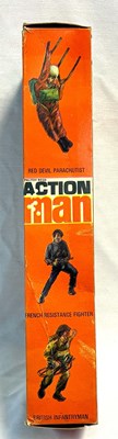 Lot 71 - Palitoy vintage Action Man Action Soldier (1970) Flock Head brown Hair, Box Variant MIB