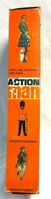 Lot 71 - Palitoy vintage Action Man Action Soldier (1970) Flock Head brown Hair, Box Variant MIB