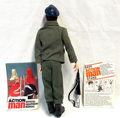 Lot 71 - Palitoy vintage Action Man Action Soldier (1970) Flock Head brown Hair, Box Variant MIB