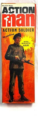 Lot 72 - Palitoy vintage Action Man Action Soldier (1970) Flock Head brown Hair MIB