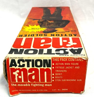 Lot 72 - Palitoy vintage Action Man Action Soldier (1970) Flock Head brown Hair MIB