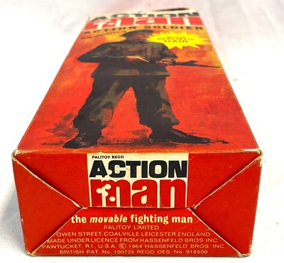 Lot 72 - Palitoy vintage Action Man Action Soldier (1970) Flock Head brown Hair MIB