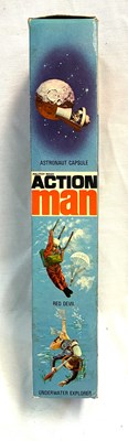 Lot 75 - Palitoy vintage Action Man Aventurer (1970) Flock Head blonde Hair, Dark Trousers MIB
