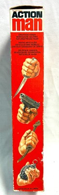Lot 79 - Palitoy vintage Action Man Soldier (1975) Flock Head blonde Hair, Gripping Hands MIB