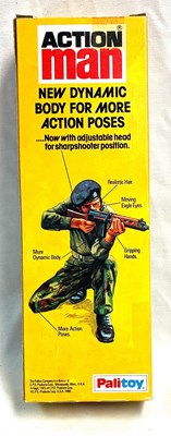 Lot 88 - Palitoy vintage Action Man Soldier (1977) Flock Head blonde Hair, Gripping Hands, Eagle Eyes (light trousers) MIB