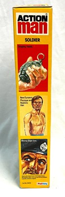 Lot 88 - Palitoy vintage Action Man Soldier (1977) Flock Head blonde Hair, Gripping Hands, Eagle Eyes (light trousers) MIB
